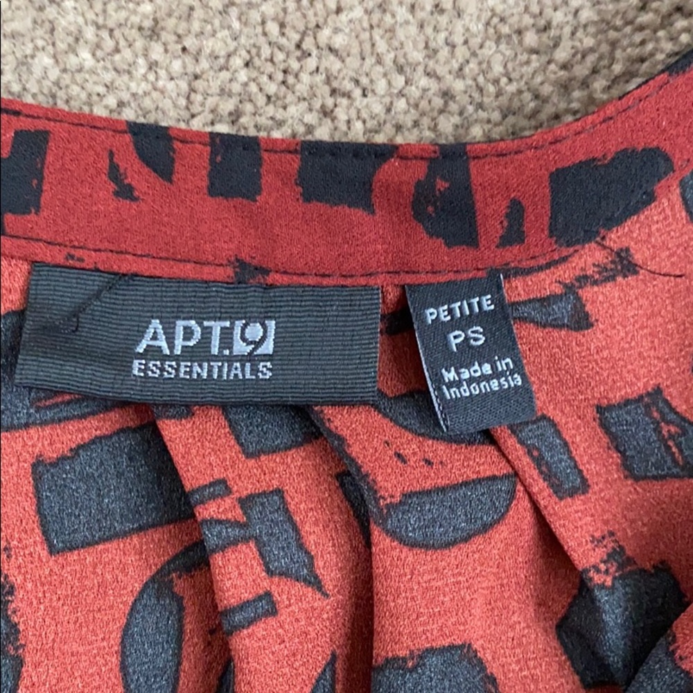 Apt 9 button up rust and black blouse - Picture 7 of 13